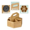 Relaxdays Bamboo Pen Holder, Rotating Desk Organiser, HBT 15 x