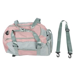 Sports Gym Bag with Wet Pocket Shoes Compartment Travel Duffel Bag Lightweight Weekender Overnight Bag for Men Women Green Pink
