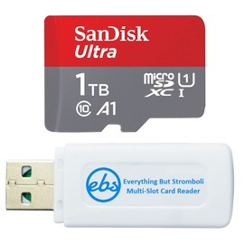 SanDisk Ultra 1TB Micro SD Card for Motorola Cell Phone Works with Moto G8 Play, Moto G7 Power, Moto Z4 (SDSQUA4-1T00-GN6MN) Bundle with (1) Everything But Stromboli MicroSDXC & SD Card Reader