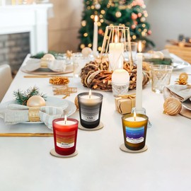 3-Pack Scented Candle Set - Rose, Oak, Smoky Vanilla - Aromatherapy Soy Wax Jar Candles, Natural Long-Lasting Relaxing Candles for Home, Stress Relief, Gifts, and Meditation