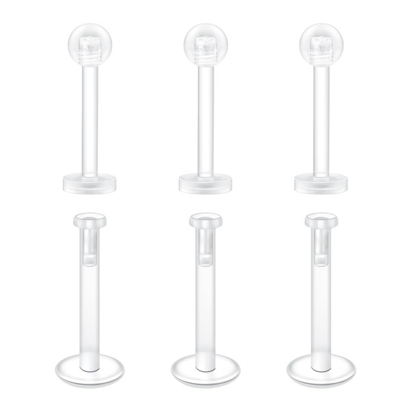 Mayhoop 16G Clear Tragus Helix Piercing Earrings 6 mm Flexible