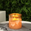 JHY DESIGN Large Moving 3 Wicks Battery Candle with 6-Hour