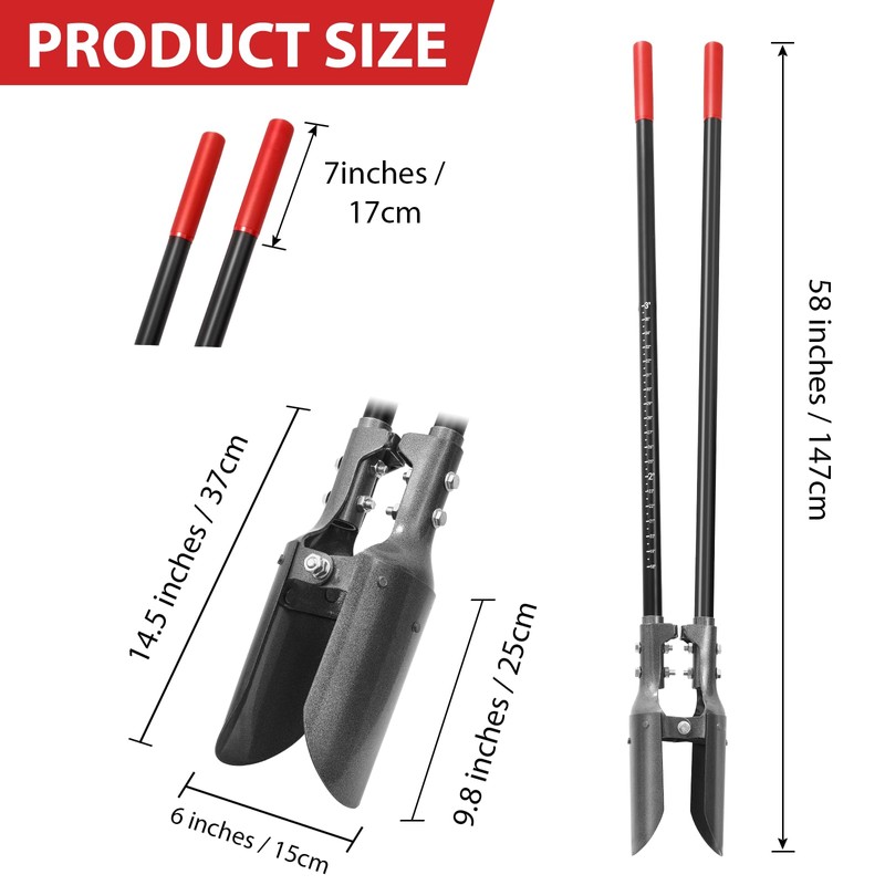 HANTOP Post Hole Digger Heavy Duty Manual Hole Digger with