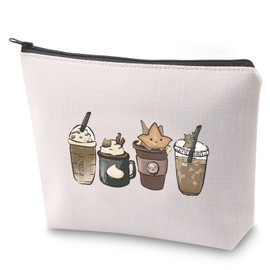 ZJXHPO Flora of Hyrule Coffee Cup Cosmeic Bag Hyrule Korok Makeup Bag with Zipper Flora of Hyrule Toiletry Bag (C-Korok Cup)