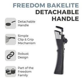 Tower Freedom T800207 Detachable Bakelite Handle with Clip and Grip Mechanism, Black