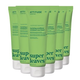 ATTITUDE Nourishing Hair Conditioner, For Dry and Damaged Hair, Naturally Derived Ingredients, Vegan Detangler, Dermatologically Tested, Grapeseed Oil and Olive Leaves, 8 Fl Oz (Pack of 6)