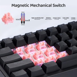 ZMX X BOYI 66Pro Magnetic Switch Rapid Trigger RGB Gaming Keyboard,60% Hall Effect Adjustable Actuation Gasket-Mounted Hot Swap Wired Mechanical Keyboard with Knob for PC/Mac Gamer (Black)
