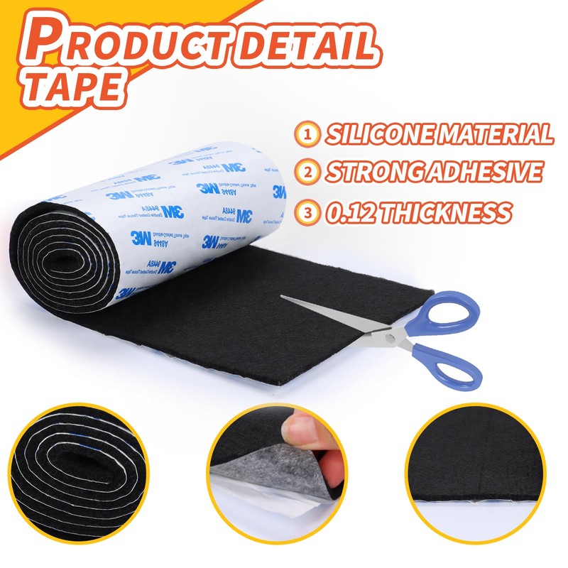 Felt Furniture Pads, Non Slip Self Adhesive Cuttable Felt Tape