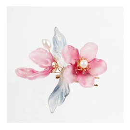 Decorative Flower Hair Barrettes for Women Elegant Hair Clips with the Appearance of Purple Magnolia Flower Hair Clips Small for Prom and Wedding