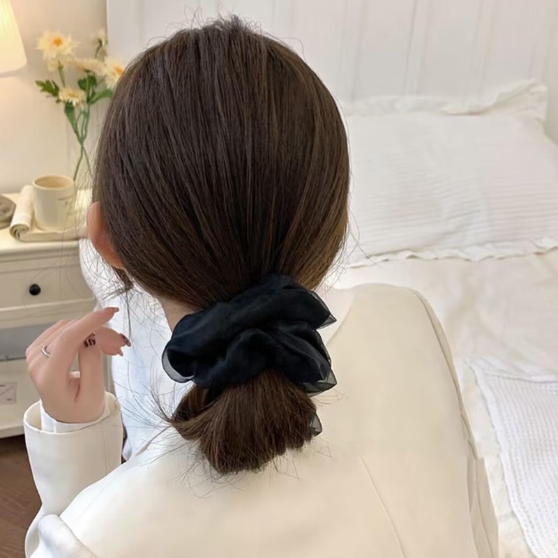HAPVITAL Chiffon Scrunchie Set - Fashionable Adult Hair Rope Elastic