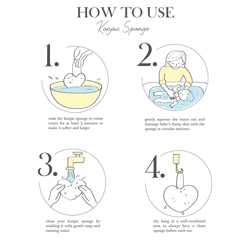 The Beauty Shelf Konjac Sponge (3 Pack) - Baby Bath