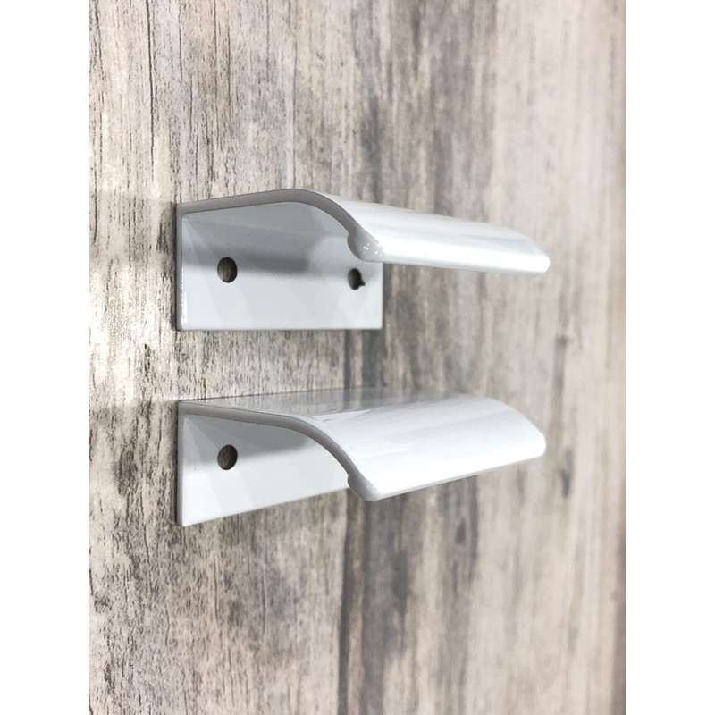 Tsnamay 2Pcs 1.97" White Arc Surface Pull,White Edge Pulls Furniture