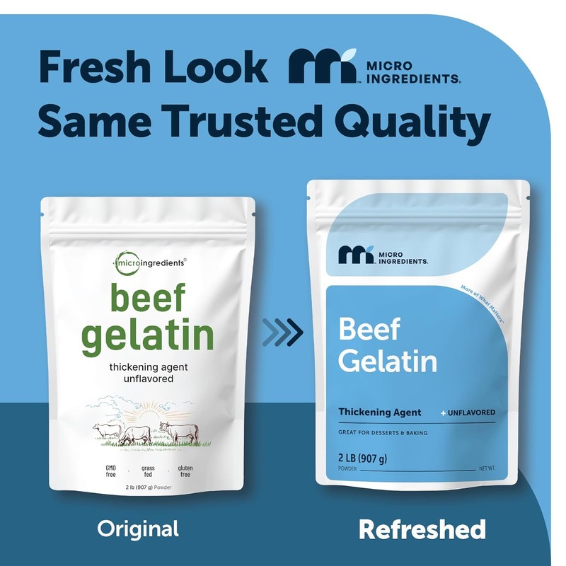 Beef Gelatin Powder, 2lb (32oz) | Premium Source from Grass-Fed