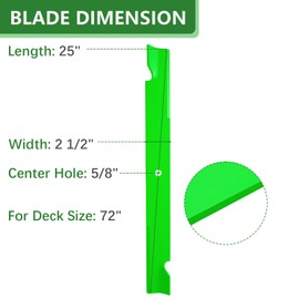 JYLEYJ 72" 5102227 High Lift Blades Fit for 72 inch Mover Deck Ferris Husqvarna Bob cat is 3100 4000 4500 3100Z 3200Z F320Z Mower Deck Replaces 574481401 112111-04 (3 Pack)
