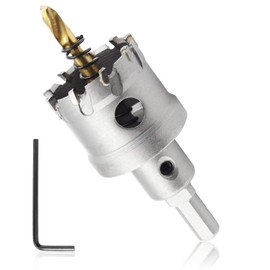 Qjaiune Metal Hole Saw 1-1/2 Inch / 38mm Hole Saw Drill Bit, Tungsten Carbide Tipped Hole Cutter with Titanium Plated Pilot Drill Bit, TCT Hole Saw for Stainless Steel Sheet Metal Brass Aluminum