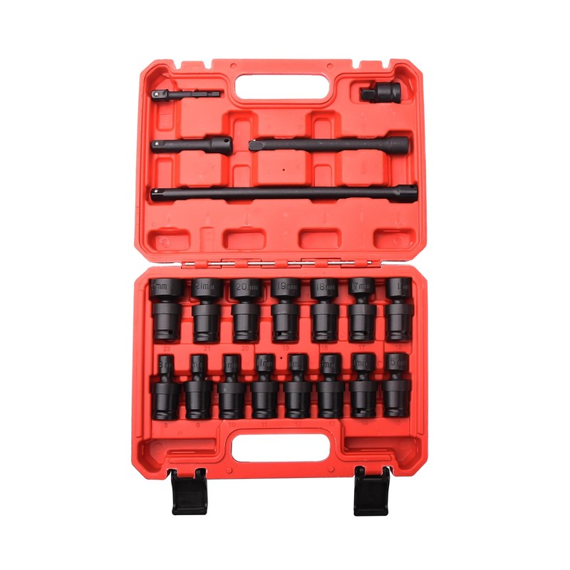SONIGEKO 3/8" Drive Impact Swivel Socket Set, 20 Piece Swivel