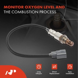 A-Premium - Sensor de oxígeno O2 compatible con Nissan 2013 2014 2015 2016 2017 2018, L4 1.8L, con forma cuadrada, 4 pines, aguas abajo