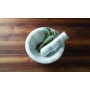 Fox Run Small Marble Mortar and Pestle Set, White, 3.5"