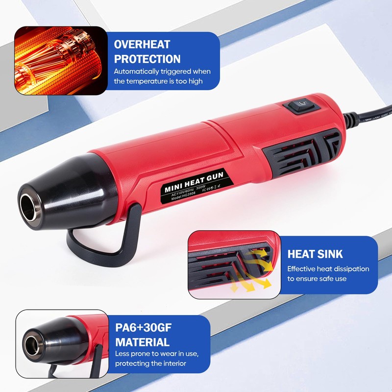 350W Heat Gun Kit, 300pcs Solder Seal Connector & 3:1
