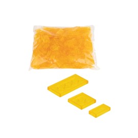 90 Clamping Blocks Tiles Building Blocks 1 x 2 2 x 2 2 x 4 Nubs Compatible Free Selection 34 Colours (004- Yellow Transparent)