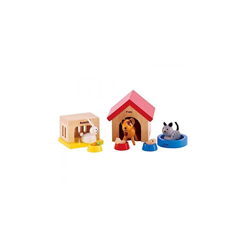 Hape Family Pets Wooden Dollhouse Animal Set