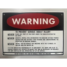 Unbranded Do Not Put Body Under Ram, Die Area Warning Sign, OSHA