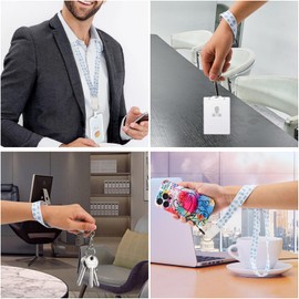 Wristlet Strap and Neck Lanyards,keychain Set for ID Badges Holder,Wallet, Key Chain ，lanyard of Various products。 (Bohemian powder)