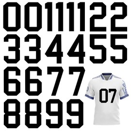 AXEN 22pcs Large Iron on Numbers, 8 Inch Heat Transfer Vinly Numbers for Jerseys Clothing T-Shirts Printing DIY Craft, Black