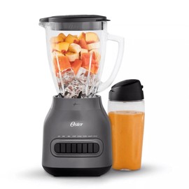 Oster 8-Speed Glass Jar Blender with Dishwasher Safe 20oz Blend-n-Go Cup