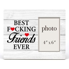 Zauly Friends Wood Picture Frame, Friendship Gifts for Women Friends Men Coworker, Friends Gifts for Birthady Christmas Graduation, Best Friends Picture Frames with Quotes, 4x6 Inches Photo