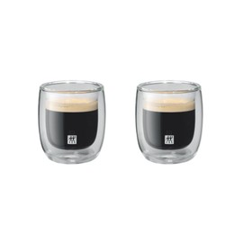 ZWILLING Sorrento Doppwandige Espresso-Gläser, 2x80 ml, Borosilikatglas, Thermogläser, hitzebeständig, 2-tlg