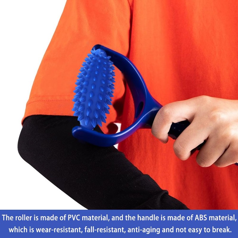 Massage Roller with Handles, Massager Fascia Ball with Nubs, Multifunctional