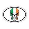 Oval Irish Flag Skull Vinyl Decal - Ireland Bumper Sticker