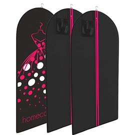 Your Bags Suit, Dress, Gown Garment Travel Bags 3 Pack, 54" -Men's and Women's (Black & Fuchsia Home Coming)