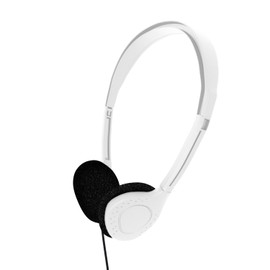 Maeline Bulk Classroom Student Headphones On Ear Stereo Headphones Adjustable Band & Foam Cushions for Kids Online Learning, Library, School, Airplane, Travel - 3.5mm Plug - 10 Pack - White