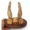 ZULUF Handcrafted Olive Wood Praying Hands Bible Stand – 7.4”