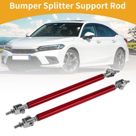 Partuto 2pcs 15cm/5.91in Car Splitter Support Rods Adjustable Front Rear Bumper Lip Splitter Strut Rod Tie Support Bars Aluminum Alloy Red