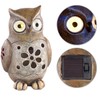 Lunartec Solar Figures: Decorative Owl with Luminous LED Eyes and