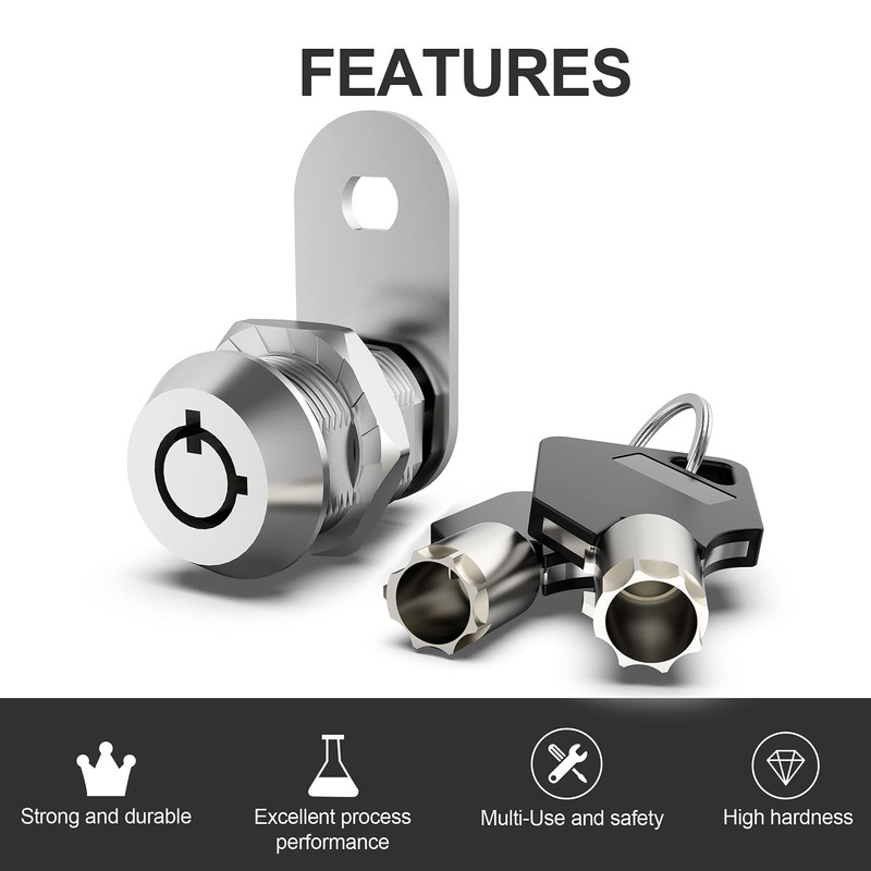 inBovoga 6 Pack Cabinet Locks with Key, 1-1/8" Cam Lock,