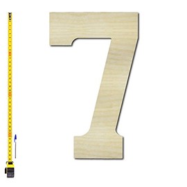 36" Tall X 1/2" Thick, Wood Number 7 - Seven - Large Wall Wood Number - for Home Bedroom Office Wedding Party Décor - Ready to Paint Or Stain