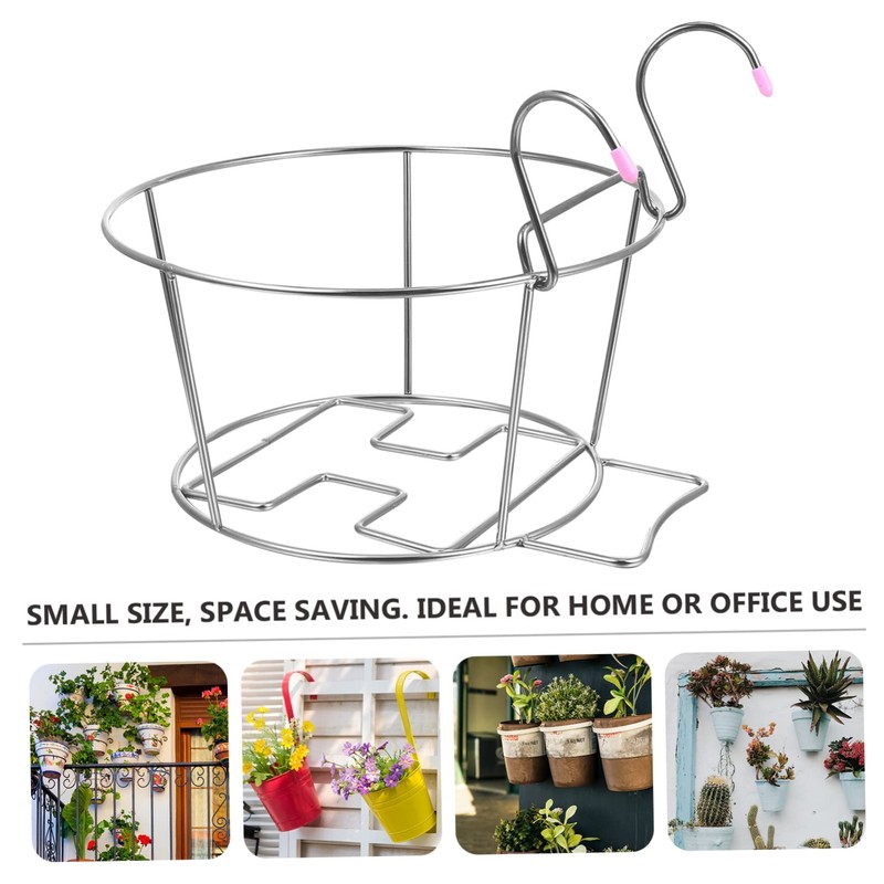 Abaodam Stainless Steel Hanging Flower Pot Rack Durable Planter Holder