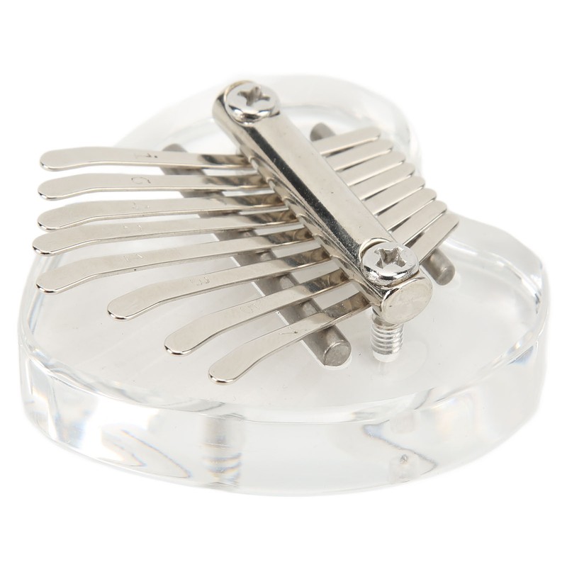 Heart Shaped Thumb Piano Mini Portable Transparent Crystal 8 Keys