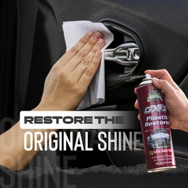 Cristal Products GX-3 Plastic Restorer – Black Plastic Restorer for Cars & Automotive Trim Restorer – Interior Car Cleaner & Exterior Faded Plastic, Vinyl & Rubber Renewer with Aloe Vera (8 fl oz)