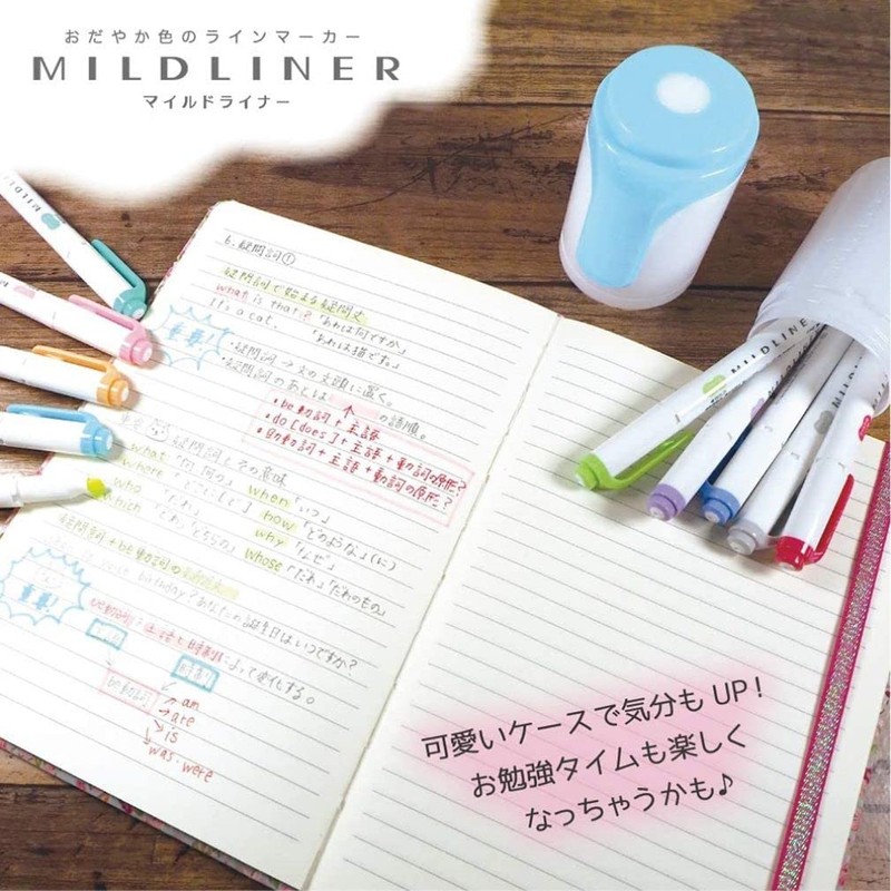 Zebra Highlighter Pen Mild Liner 10 Colors with Hard Case,