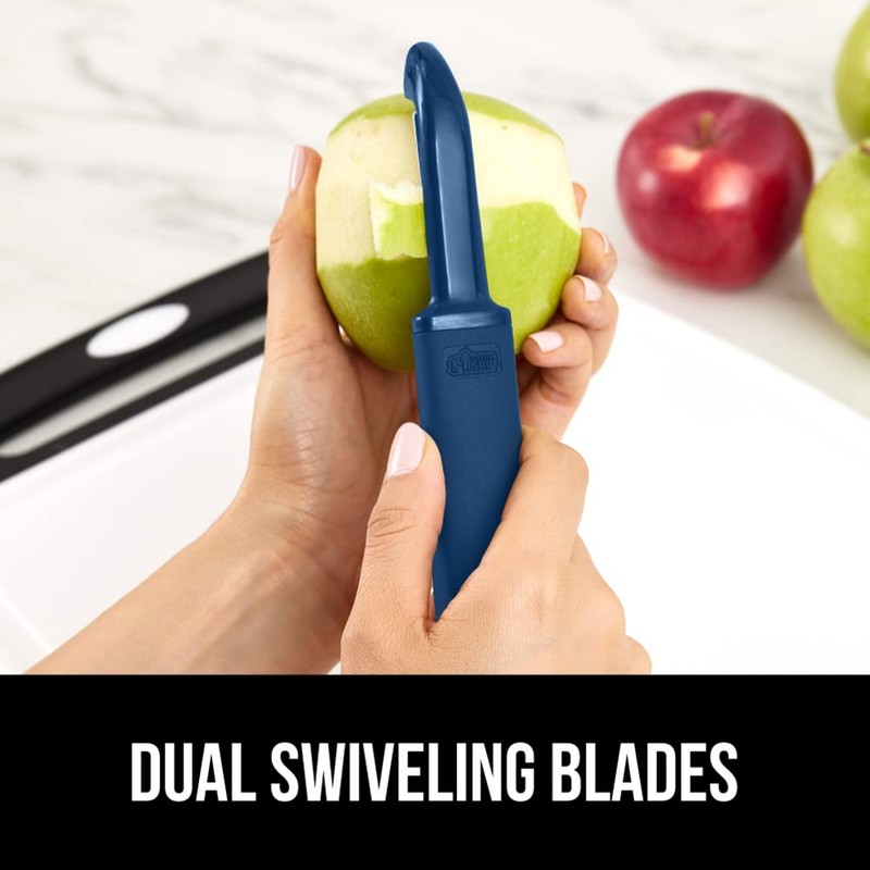 Gorilla Grip Swivel Vegetable Peeler, Sharp Stainless Steel Blades, Soft