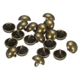 sourcing map 20pcs Half-Domed Metal Sewing Buttons, 11.5mm / 7/16" Half Round Mushroom Pearl Cap Metal Buttons with Shank for Blazer Suit, Coat, Jacket Cloth Garment Decoration, Bronze
