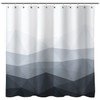 Sunlit Designer Shower Curtain with 12 Plastic Hooks Ombre Gray