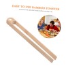 GRIRIW Bamboo Kitchen Tongs with Magnetic Clip Natural Food Tongs