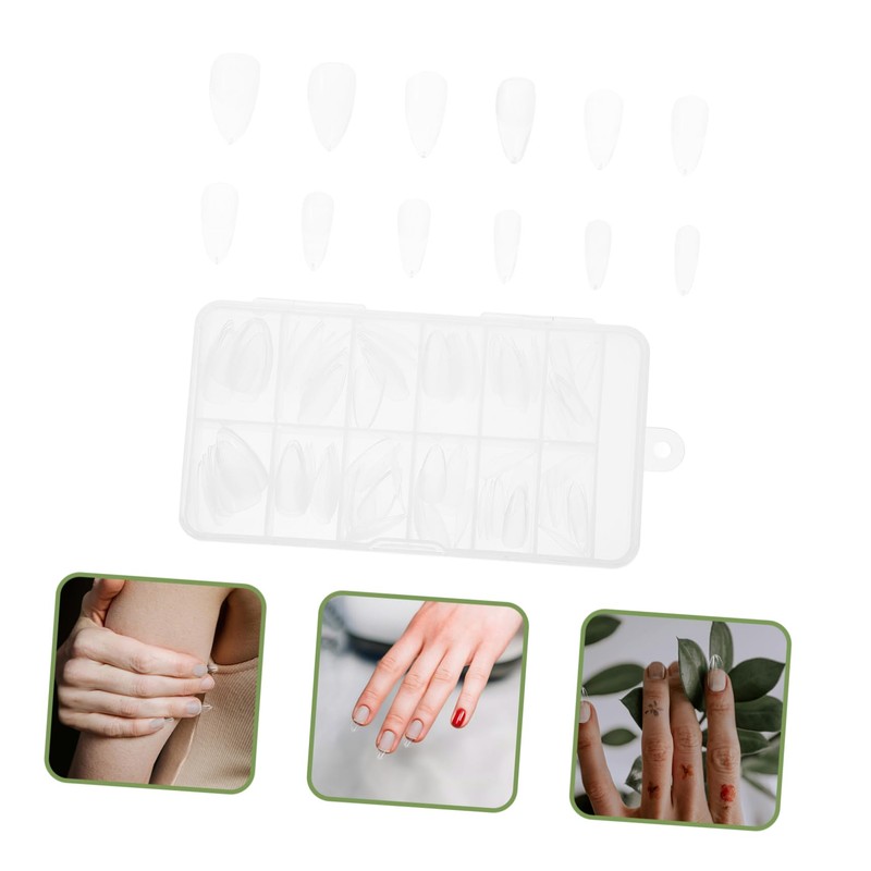 Healvian 120pcs Women's Fake Nails Full Nail Tips French Tip