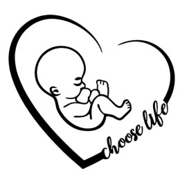 Autom Choose Life Heart White Vinyl Decal for Cars, Laptops, Drinking Cups, Crafts